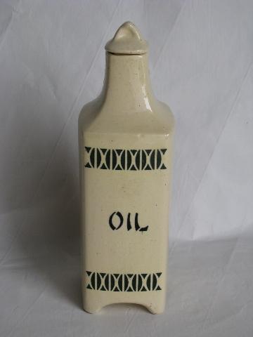 photo of old antique kitchen canister oil bottle from vintage canisters set, Germany or Czech? #1