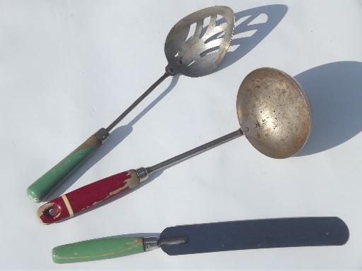 photo of old antique kitchen tools utensils lot, vintage kitchenware collection #4