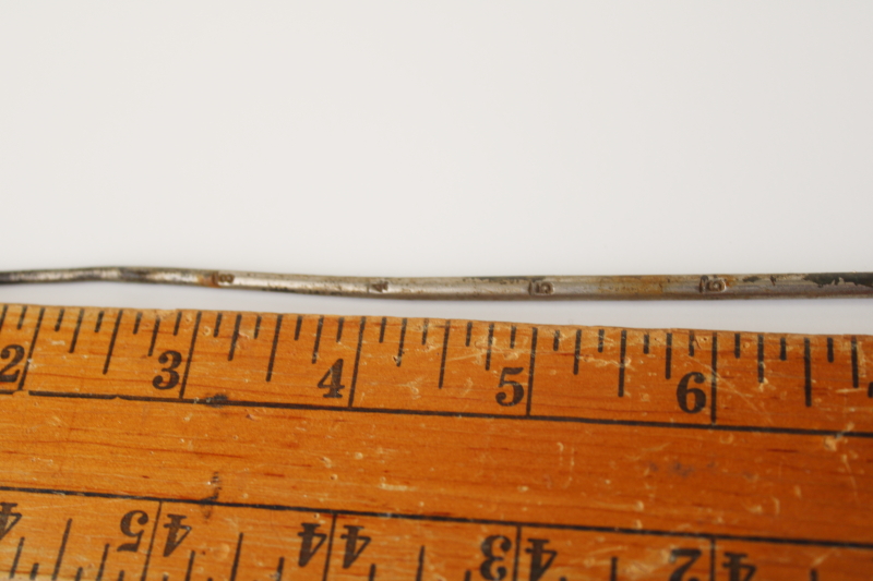 photo of old antique lab measure stirrer rod, steampunk vintage scientific laboratory equipment, metal stir stick  #2