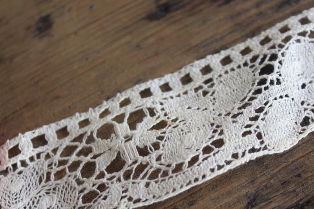 photo of old antique lace edging w/ Irish shamrock clover, 18 yards new old stock sewing trim #3