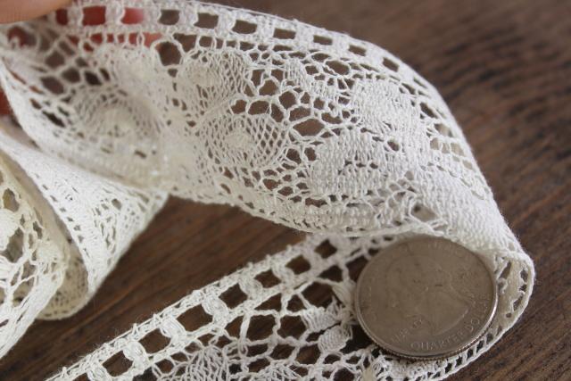 photo of old antique lace edging w/ Irish shamrock clover, 18 yards new old stock sewing trim #6