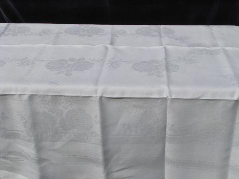 photo of old antique linen damask tablecloth, vintage early 1900s, never used #1