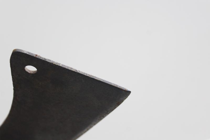 photo of old antique meat cleaver, rusty steel blade for restoration - vintage butchering tool #2