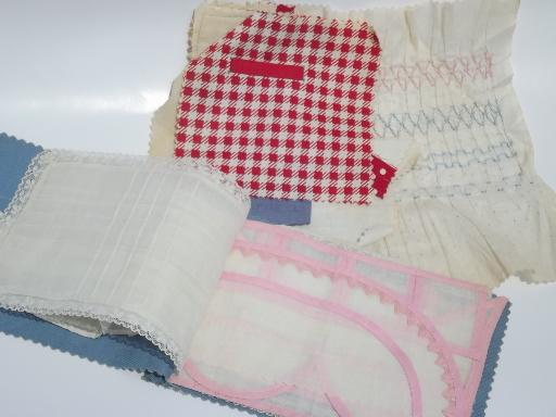 photo of old antique needlework sample hand/machine stitch swatches sampler books #1