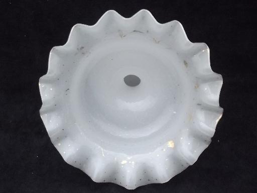 photo of old antique opalescent white glass epergne center horn vase flower bowl #5