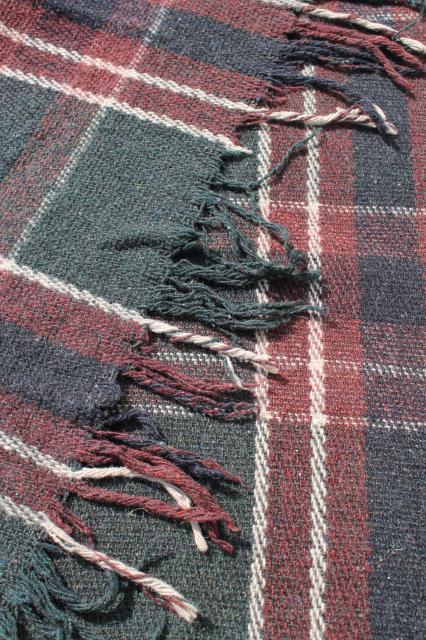 photo of old antique plaid blanket lap robe for buggy or horse drawn sleigh #6