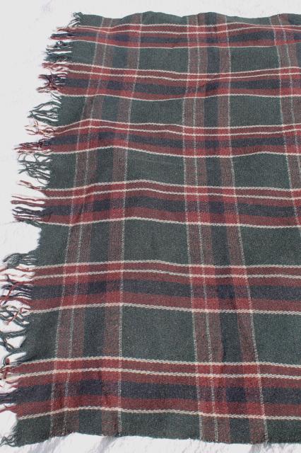 photo of old antique plaid blanket lap robe for buggy or horse drawn sleigh #7