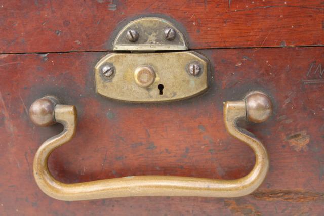 photo of old antique polished wood tool case or camera / scientific instrument box #4