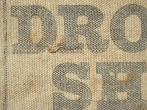 photo of old antique printed cotton bag, Raymond Lead Chicago shotgun drop shot #4