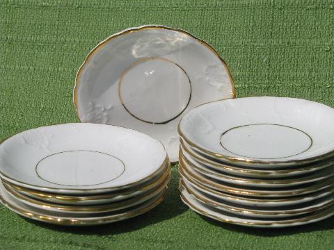 photo of old antique round dome covered dish, butter plate w/ 12 butter pats #6