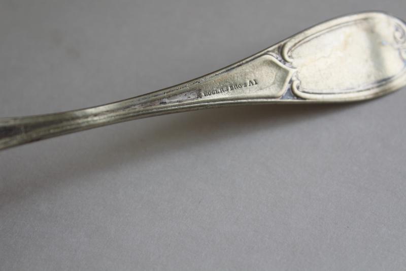 photo of old antique silver plate spoon, engraved script lettering Lizzie #2