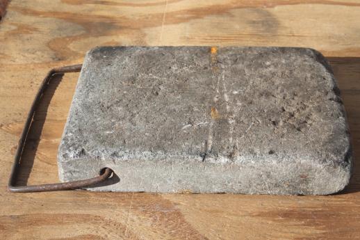 photo of old antique soapstone block foot warmer for sleigh or buggy #5