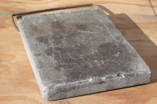 photo of old antique soapstone block foot warmer for sleigh or buggy #3