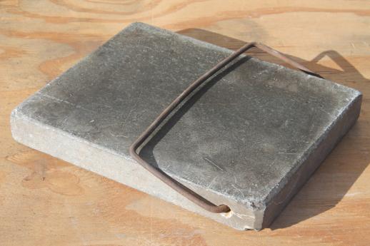 photo of old antique soapstone block foot warmer for sleigh or buggy #4