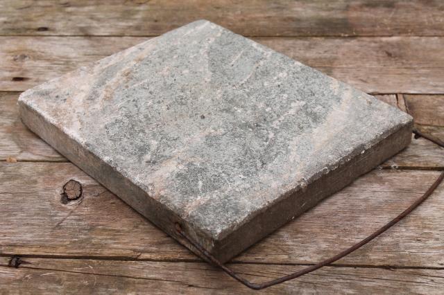 photo of old antique soapstone block foot warmer for sleigh or buggy, Victorian vintage  #1