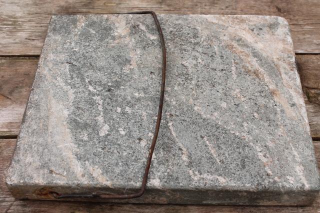 photo of old antique soapstone block foot warmer for sleigh or buggy, Victorian vintage  #2