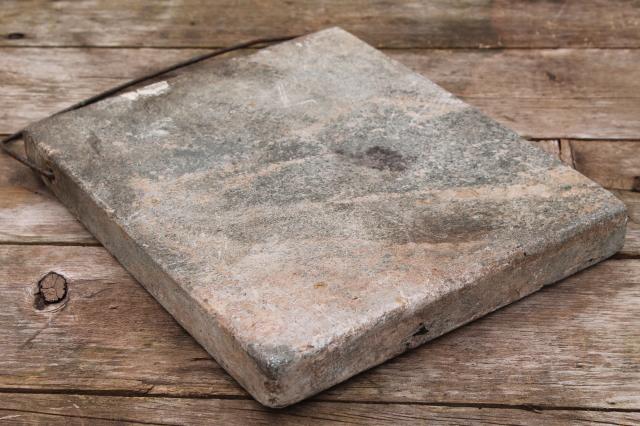 photo of old antique soapstone block foot warmer for sleigh or buggy, Victorian vintage  #3