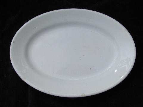 photo of old antique vintage English ironstone china, lot of serving platters #2