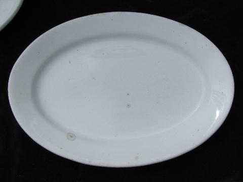 photo of old antique vintage English ironstone china, lot of serving platters #3