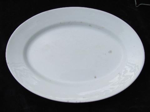 photo of old antique vintage English ironstone china, lot of serving platters #5