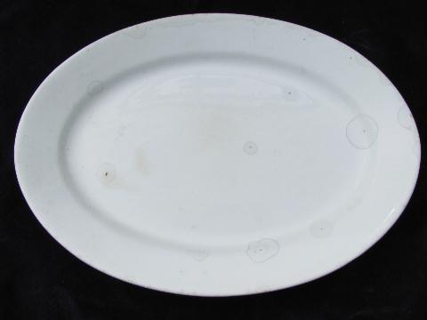 photo of old antique vintage English ironstone china, lot of serving platters #7