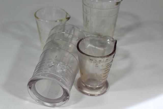 photo of old antique vintage marked measures glass medicine dose glasses collection #5