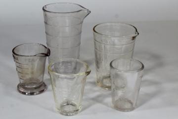 catalog photo of old antique vintage marked measures glass medicine dose glasses collection