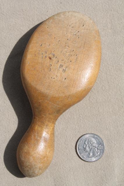 photo of old antique wood darning egg, wooden foot form sock darner vintage 1907 patent  #2