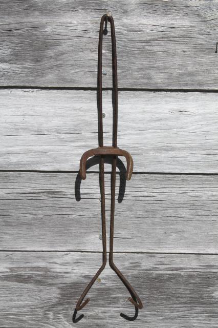 photo of old antique wood stove tool, lifter grabber for cast iron stove plate hot plates #3