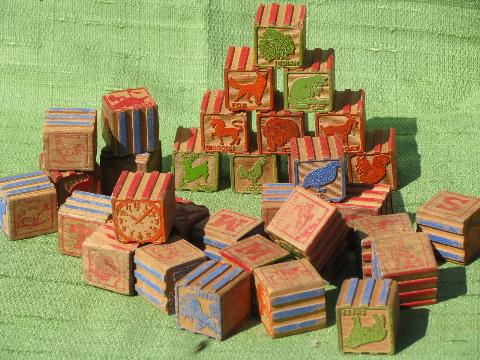 photo of old antique wooden letter blocks, vintage wood alphabet illustrations #1