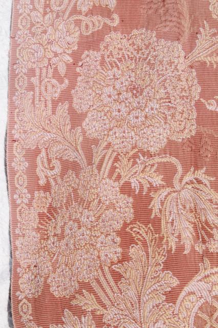 photo of old antique woven cotton jacquard drapery panels, aesthetic vintage portieres, drapes w/ tassels #20