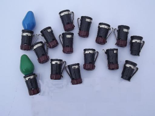 photo of old bakelite light bulb sockets for vintage Noma Christmas tree lights #1