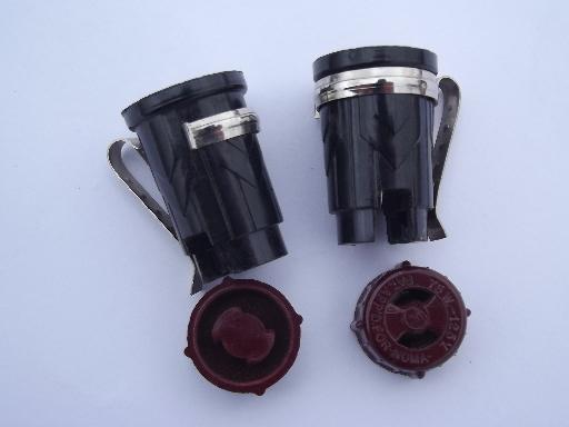 photo of old bakelite light bulb sockets for vintage Noma Christmas tree lights #3