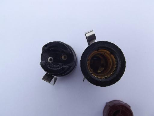 photo of old bakelite light bulb sockets for vintage Noma Christmas tree lights #5