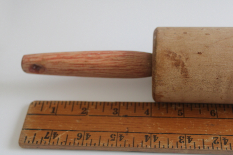 photo of  old birdseye maple hardwood rolling pin, vintage kitchen collectible  #3