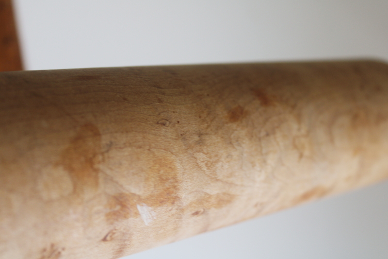 photo of  old birdseye maple hardwood rolling pin, vintage kitchen collectible  #7