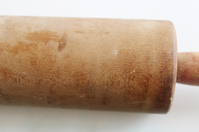 photo of  old birdseye maple hardwood rolling pin, vintage kitchen collectible  #8