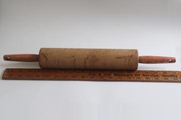  old birdseye maple hardwood rolling pin, vintage kitchen collectible 