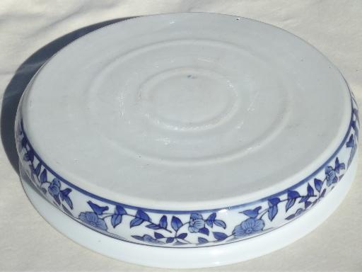 photo of old blue & white Chinese porcelain tray or bowl for forcing flower bulbs #3