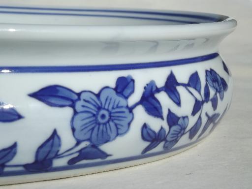 photo of old blue & white Chinese porcelain tray or bowl for forcing flower bulbs #4