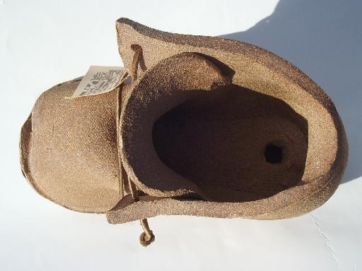 photo of old boot stoneware flower / cactus planter, vintage California pottery #4