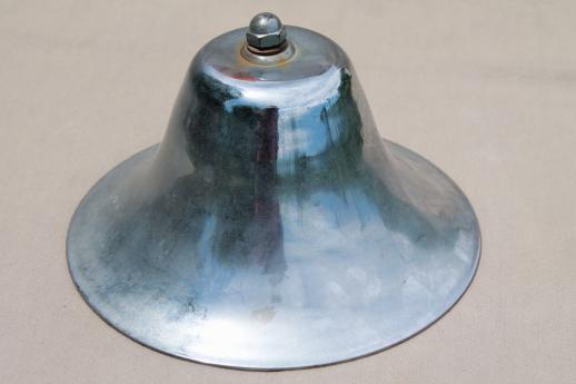 photo of old brass bell w/ silver chrome, vintage ship's bell, signal bell or dinner bell? #1