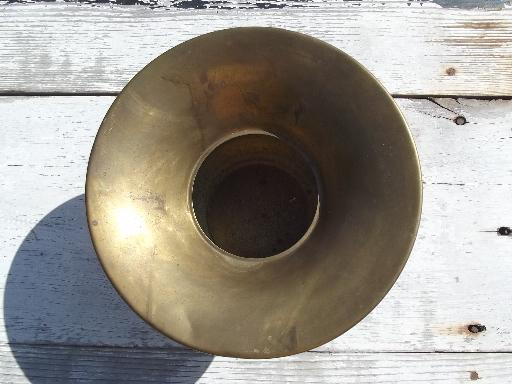 photo of old brass spittoon, vintage Jim Beam engraved mark #2