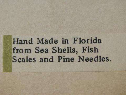 photo of old bubble glass seashell pictures, Seminole pine needle basket frames #7