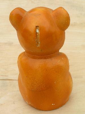 photo of old carnival souvenir chalkware bear bank #2