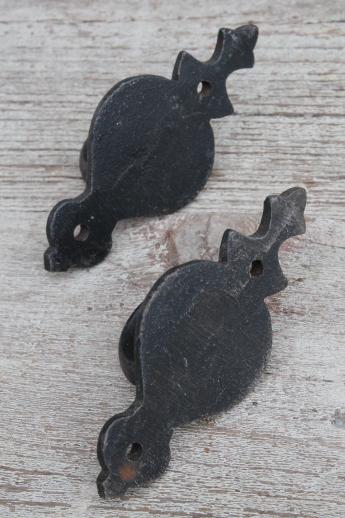 photo of old cast iron wall mount coat hooks w/ hammered finish, Arts & Crafts / Mission vintage hardware #5