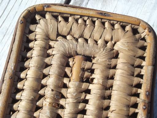 photo of old coiled grass basket, Eskimo or Indian basket? vintage sewing box #7