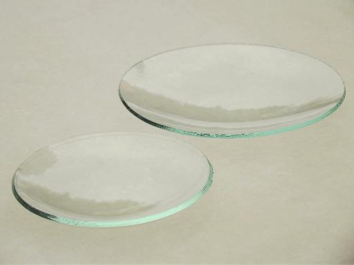 photo of old convex glass clock face covers, or picture frame bubble curved glass  #2