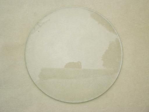 photo of old convex glass clock face covers, or picture frame bubble curved glass  #3