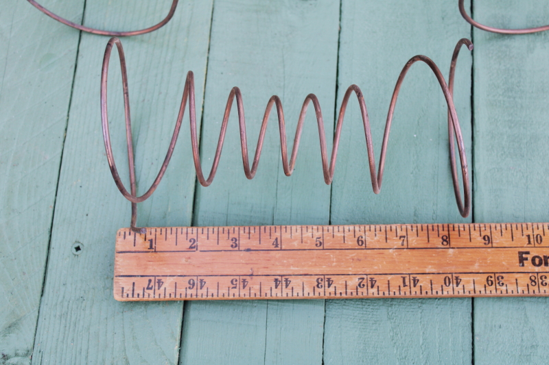 photo of old copper plated steel bed springs, lot of 8 primitive wire bedsprings, primitive rustic vintage  #2